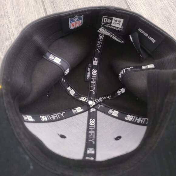 Pittsburgh Steelers New Era NFL Flex Fit Hat Black/Yellow Size M/L - Picture 6 of 8